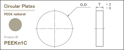 PEEK circular plate (Drawing) natural
