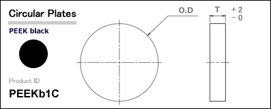 PEEK circular plate (Drawing) black
